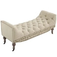 thumbnail image 2 of Modway Roland Vintage French Upholstered Fabric Bench, Brown, 2 of 2