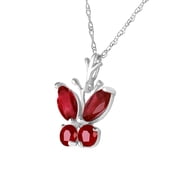 Galaxy Gold 14k 18 Solid White Gold Butterfly Necklace Brilliant Ruby
