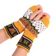 thumbnail image 1 of Women'S Christmas Tree Thickened Wool Open Finger Knitting Colorful Warm Half Finger Gloves, 1 of 3