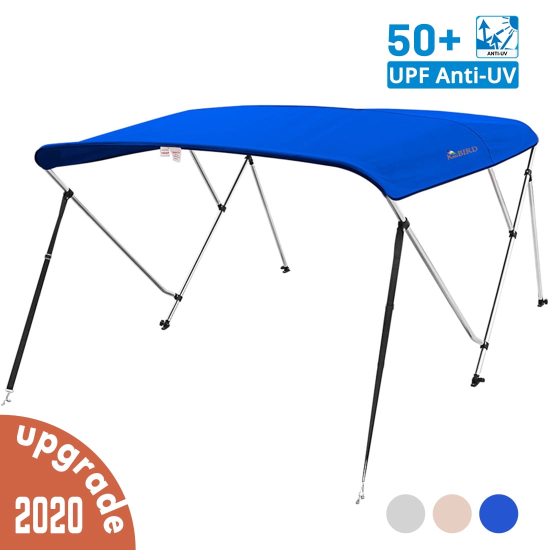 W// BOOT /& REAR POLES BIMINI TOP BOAT COVER BLACK 3 BOW 72/"L 36/"H 67/"-72/"W