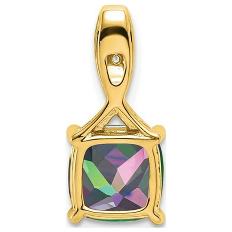 【MYSTIC LOCKET】PERTHSANTA 2.00 Carat (Ctw) Mystic Fire Topaz Pendant Necklace in 14k