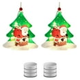 thumbnail image 1 of 2Pcs Christmas Tree Pendants with LED Light Battery-Operated Waterproof Snowflake Snowman  Themed Hanging Decorations, 1 of 10