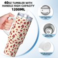 thumbnail image 3 of Haiem Mushrooms and Lady Bugs Printed 40OZ Ice Bully With Handle - Portable for Hot & Cold Drinks, Travel, Gym, Home, and Outdoor Activities, 3 of 8