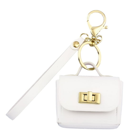 YANONELRY Kawaii Y2K Mini Leather Hangbag Headphone Storage Bag Keychain - Cute Fashion Korean Simulation Leather Bag Pendant - Woman Girl Jewelry Gift