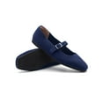 thumbnail image 5 of Ruiatoo Women's Ballet Flats Square Toe Knit Comfortable Slip On Mary Jane with Ankle Strap Casual, Work Teacher Dressy Shoes Navy Blue 40, 5 of 5