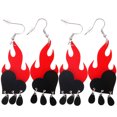 thumbnail image 1 of KAKOWELY 2 pares de pendientes colgantes de acrílico con forma de corazón y llama para mujer, regalo para niña., 1 of 4