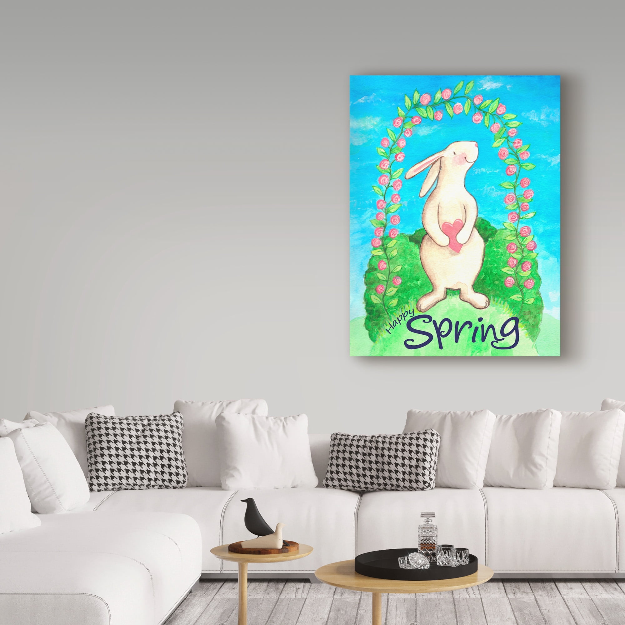Trademark Fine Art 'Happy Spring Bunny' Canvas Art by Melinda Hipsher