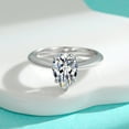 thumbnail image 2 of Exquisite 2 Carat Women's Moissanite Rings Pear Cut D Color VVS1 S925 Sterling Silver Lab Created Diamond Engagement Rings Ideal Choice for Couple Parties Date Travel, 2 of 6