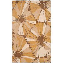 SAFAVIEH Soho Serenity Floral Wool Area Rug, Gold/Ivory, 7'6" x 9'6"