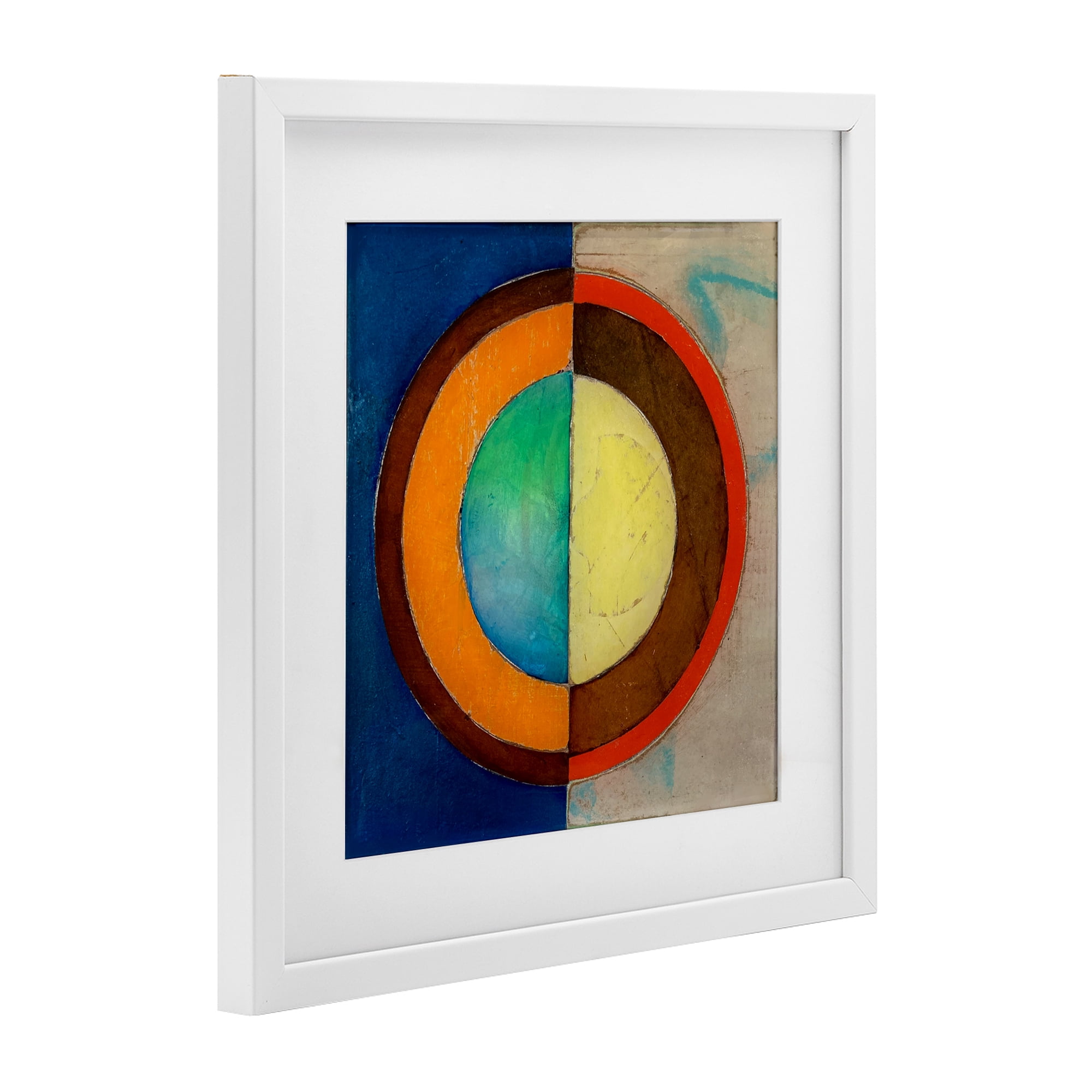 Stupell Industries Bright Vertical Circle Symmetry White Framed Print Under Glass, design by Matthew Finger