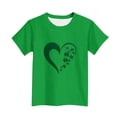 thumbnail image 4 of HAiming St Patricks Day T-Shirt for Kids Shamrock Printed Round Neck Short Sleeve Shirts Pullover Blouse, 4 of 5