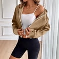 thumbnail image 4 of Hoodies for Women Trendy Long-sleeved Casual Raglan Jacket Solid Color Spring Fall Layering Jacket, 4 of 9