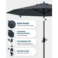 thumbnail image 5 of Soonbuy 9FT Outdoor Patio Umbrella, 8 Sturdy Ribs, with 32 LED Lights, 5 of 6