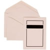 JAM Paper Wedding Invitation Set, Large, 5 1/2 x 7 3/4, Black Border Set, Black Card with White Envelope, 100/pack