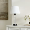 thumbnail image 5 of SAFAVIEH Nysa 20 in. Modern Black Iron Table Lamp with Off-white 100% Cotton Shade, 5 of 6