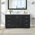 thumbnail image 3 of Gazsi 60S" Wood Vanity in Black Oak with Composite Stone Top without Mirror, 3 of 13