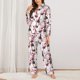 thumbnail image 2 of Balery Watercolor Wine Conjunto de Pijama con Estampado para Mujer, Conjunto de Dos Piezas con Manga Larga, Ropa de Dormir Suave con Bolsillos, Pijamas Cómodos-Medium, 2 of 7