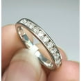 thumbnail image 2 of Channel Set Wedding Band 14K White Gold Over Half Eternity Band 1.5 Ct Round Diamond, 2 of 2