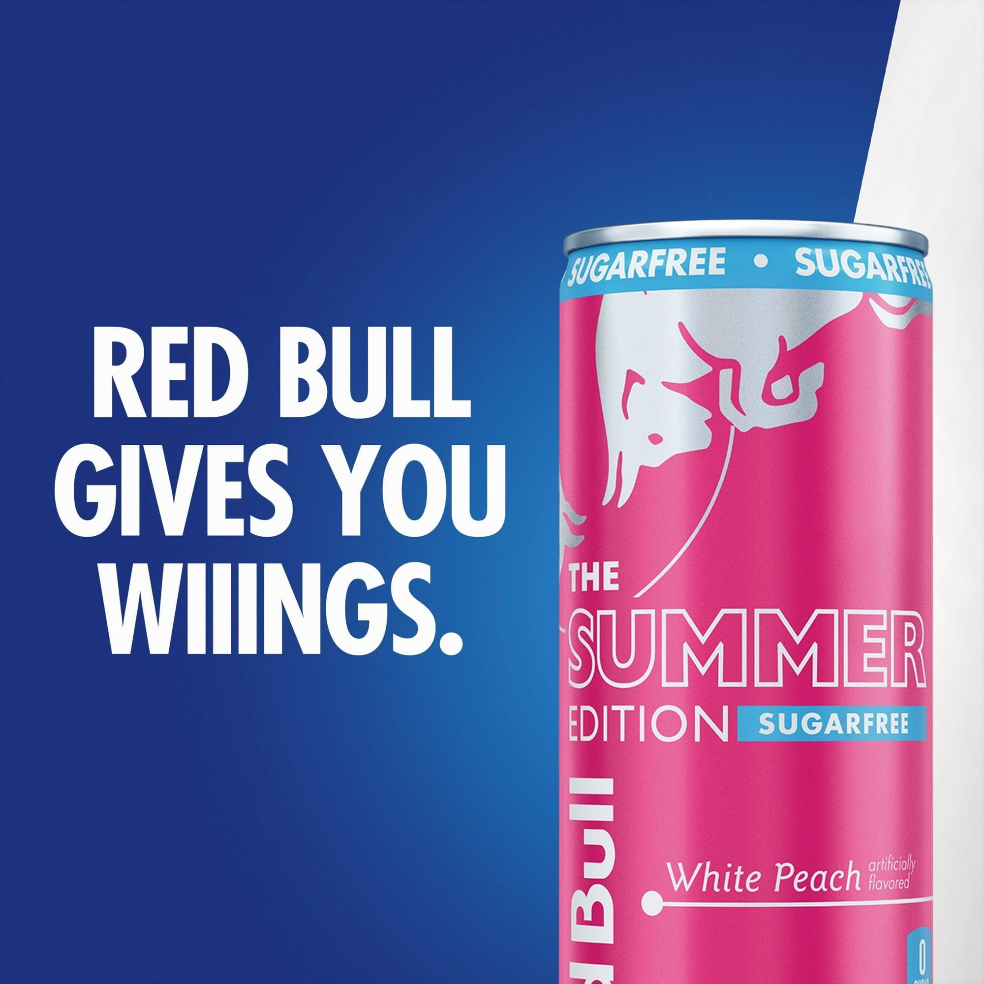 Red Bull Energy Drink Sugar Free White Peach, 12 Count, 12 fl oz (355 mL)