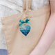 thumbnail image 4 of Yunuuuoa Blue Ribbon Sea Glass Pendant Necklace, Handmade Wire Wrapped Jewelry, Beach Wedding Gift, Boho Ocean Inspired Accessory, Dainty Choker Statement Piece, 4 of 6