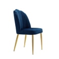 thumbnail image 3 of Chic Home Cherisa Velvet Upholstered Channel Quilted Dining Chair (Set of 2), Navy, 3 of 5