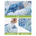 thumbnail image 4 of Sea Turtle Coastal Bar Stool Covers Set of 2, Blue Summer Beach Coral Jellyfish Stretch Washable Bar Chair Covers with Backs, Removable Pub Counter Height Chair Cover for Kitchen Dining Room Cafe, 4 of 7