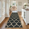 thumbnail image 4 of SUNDEREY 2'x6' Modern Kitchen Rug, 2x6ft Geometric Easy Jute Rug Non Slip Washable Runner Rug for Entryway Indoor, Black Indoor Outdoor Carpet for Hallway Entry Front Door,Black, 4 of 10