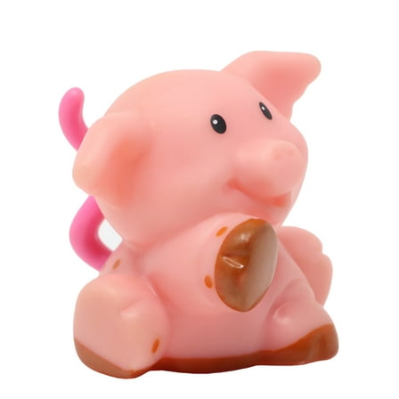 Replacement Part for Collectible Fisher-Price Little People Touch & Feel Farm Playset K0104 - Replacement Pink Pig Figure with Curly Tail Muddy Feet