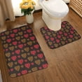 thumbnail image 2 of Yiaed Gold Glitter Heart Print Bathroom Mat Set 2 Pieces Mat Anti-Skid Pad Ultra Soft and Absorbent Bathroom Bath Mat Contour Bath Rugs for Toilet Base, 2 of 6