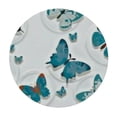 thumbnail image 4 of HAOXIT Butterfly Table Cloth Round Table Waterproof Tablecloth Washable Party Table Cover for Celebration Holiday Camping Picnic Fall Decorations for Home Green 46-50, 4 of 8