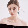thumbnail image 2 of Rhinestone Leaf Wedding Statement Long Dangle Earrings for Women Bridal Dainty Cubic Zirconia Drop Earring Elegant Tassels Leaves Jewelry Gift Prom Dancing Party Anniversary Birthday Xmas, 2 of 6