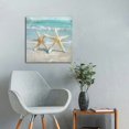 thumbnail image 5 of FANNA Wall Art: Ocean Artwork Starfish Seashell &amp; Sand Dollar Pictures Prints Seascape Wall Decor for Bedroom 20x20in, 5 of 5