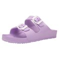 thumbnail image 2 of Brown Oak Women's Comfort Slides Double Buckle Adjustable EVA Flat Sandals, 2 of 7