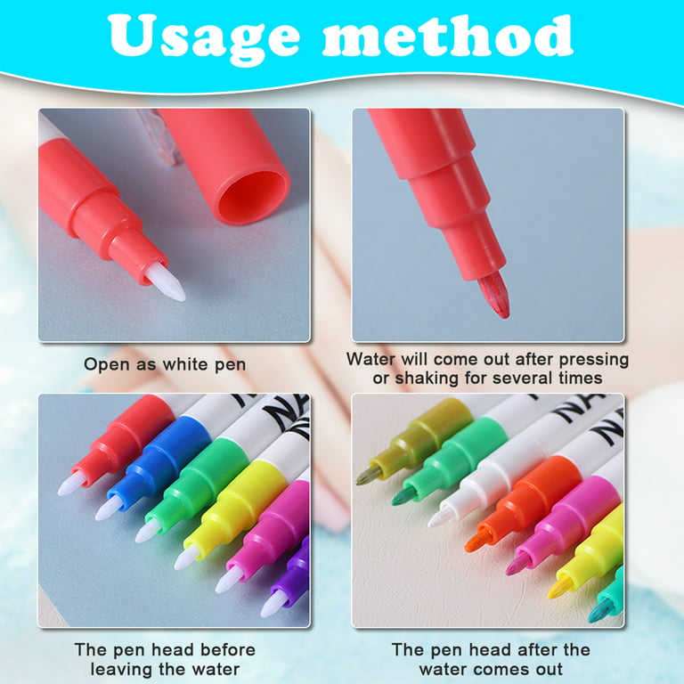 12 Color 3D Nail Art Pens Set, Kalolary Nail Point Graffiti Dotting Pen Drawing Painting Liner Brush for DIY Nail Art Beauty Adorn Manicure Tools