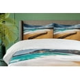 thumbnail image 4 of Ambesonne Sea Duvet Cover Sets, Beach with Stormy Weather, 2-Queen, Blue and Ginger, 4 of 7