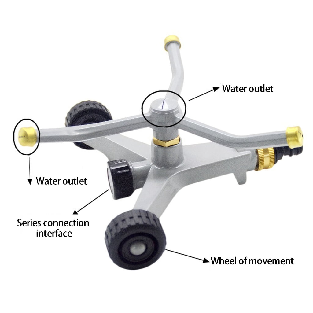 Reliable Metal Garden Sprinkler With Moving Base For Efficient Yard Watering