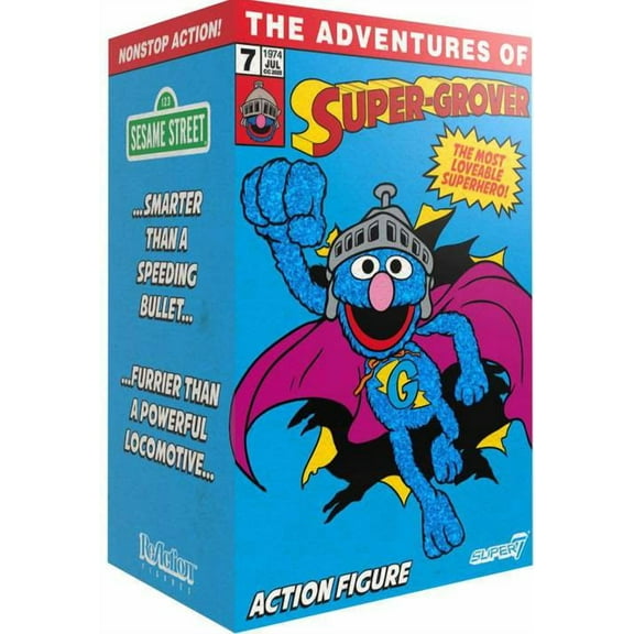Sesame Street ReAction Super Grover Action Figure