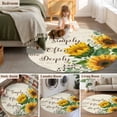 thumbnail image 5 of Round Area Rug 3 Ft, Yellow Sunflower Washable Non-Slip Circle Carpet for Living Room/Bedroom, Summer Botanical Elegant Pastoral Floral Low-Profile Small Floor Mats Collection Rugs for Indoor, 5 of 8