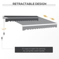 thumbnail image 6 of 13' x 8' Retractable Patio Awning with Manual Crank, UV-Blocking Sun Shade Canopy in Dark Gray, 6 of 11