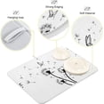 thumbnail image 3 of FREEAMG Dish Drying Mat Spring Dandelion Butterfly Microfiber Absorbent Drying Pad Heat Resistant Counter Kitchen Island Top Protector Housewarming 16"× 18", 3 of 6