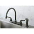 thumbnail image 3 of Kingston Brass NB790SP Water Onyx Two Handle Centerset Kitchen Faucet and Matching Side Sprayer, Black Nickel, 3 of 4