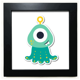 thumbnail image 1 of Universo y Alien cíclope monstruo Mesa de pared con marco cuadrado negro, 1 of 4
