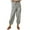 Gray, variant on AGWOLF Women's Cotton Linen Capri Pants High Waist Drawstring Trousers Cinch Bottom with Button Loose Casual Trouser for Women with Pockets