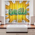 thumbnail image 2 of Ambesonne Isabella Kitchen Curtains, American Birth Name, 55"x39", Yellow Green and White, 2 of 3