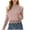 Hot Pink, variant on aidice Crop Tops for Women Summer Lace Crewneck Long Sleeve Fitting Hollow out Trendy Tee Shirts