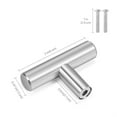 thumbnail image 6 of T Bar Handle Pull Knobs 2" Hardware Set Stainless Steel Kitchen Door Cabinet Drawer Furniture Appliance Euro Style with Mounting Screws, 6 of 7