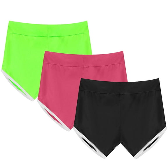 3PCS Comfortable Fitness Shorts Yoga Shorts Pants Bandage Elastic Waist Casual Short Pants on Clearance,Multicolor S