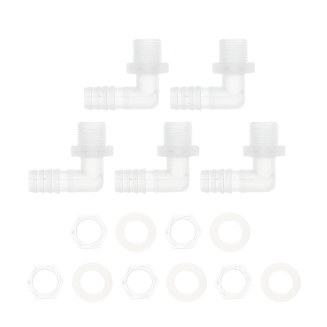 Conector de barbilla macho NPT G3/8 de 7/16" ID de manguera Unique Bargains PP claro 1 juego
