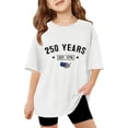 thumbnail image 5 of 250 Anniversary Usa Shirt Summer Tops Graphic Tees for Girls and Boys Stylish Printed Short Sleeve Round Neck Comfortable Casual Daily Everyday Wear White, 5 of 5