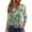 Army Green, variant on WTOBBY Women's Casual V-Neck Button Down Tee with 3/4 Sleeve, Daily Weekend Fashion Basic Tunic Top, Floral Print Henley Collar Comfort Fit Shirt,Army Green L